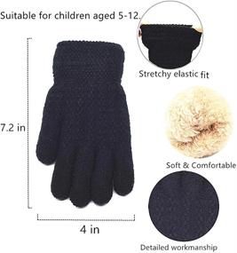 img 2 attached to 3Pcs Kids Winter Beanie Hat Scarf Gloves Set: Warm Fleece Lined Thermal Sets For Boys & Girls Ages 2-14 Years Old