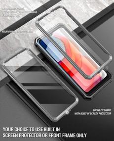 img 1 attached to Motorola Moto G Play (2021) Серия Poetic Guardian Полноразмерный гибридный противоударный бампер Прозрачный защитный чехол со встроенной защитой экрана - черный / прозрачный