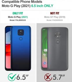 img 3 attached to Motorola Moto G Play (2021) Серия Poetic Guardian Полноразмерный гибридный противоударный бампер Прозрачный защитный чехол со встроенной защитой экрана - черный / прозрачный