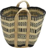 large jute storage basket - perfect for blankets, shoes, books & more! logo