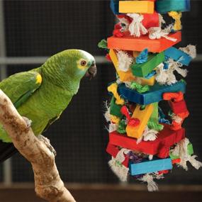 img 2 attached to 🐦 Featherland Paradise Knots N Blocks Extra Large Bird Toy: Ideal Parrot Toy for Cockatoos, Macaws, and Large Birds