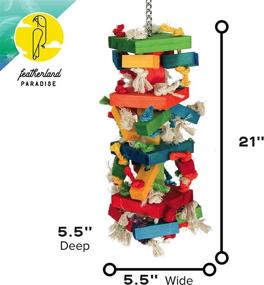 img 3 attached to 🐦 Featherland Paradise Knots N Blocks Extra Large Bird Toy: Ideal Parrot Toy for Cockatoos, Macaws, and Large Birds
