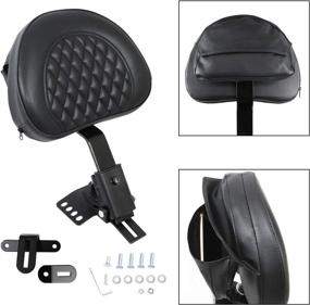 img 2 attached to AUFER Black Adjustable Plug-in Driver Rider Backrest Tailored for 🔌 Touring Models Road King Street Glide Road Glide Electra Glide 1997-2022