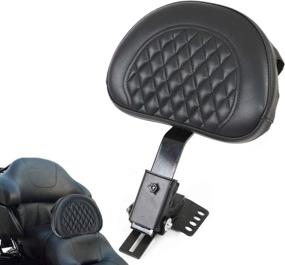 img 4 attached to AUFER Black Adjustable Plug-in Driver Rider Backrest Tailored for 🔌 Touring Models Road King Street Glide Road Glide Electra Glide 1997-2022