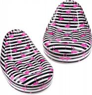 2 упаковки надувных шезлонгов для бассейна с принтом фламинго - переносные сиденья для использования в помещении и на открытом воздухе логотип