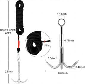 img 3 attached to 🪝 MHDMAG Grappling Hook: Stainless Steel Hooks for Retrieving, Climbing, Hiking, and Limb Removal