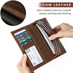 img 1 attached to Kattee Vintage Genuine Leather Checkbook Men's Accessories in Wallets, Card Cases & Money Organizers