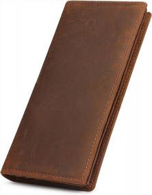 img 4 attached to Kattee Vintage Genuine Leather Checkbook Men's Accessories in Wallets, Card Cases & Money Organizers