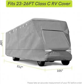 img 2 attached to Waterproof BriSunshine RV Cover For 23-26FT Class C Motorhomes & Campers, 4-Layer Protection With Extra Strap & Storage Bag In Gray
