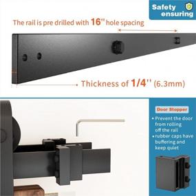 img 1 attached to 🚪 ZEKOO Low Ceiling Wall Mount Double Track Bypass Barn Door Hardware Kit - Ideal for Closet Double Wooden Doors (4FT Bypass)