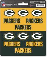 🏈 мини-наклейки green bay packers в комплекте - 12 штук, nfl fanmats логотип