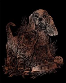 img 1 attached to Набор для гравировки на меди с изображением котенка и щенка - от Royal And Langnickel