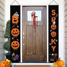 img 4 attached to Добро пожаловать Trick or Treaters в стиле с наружными украшениями и знаками Хэллоуина
