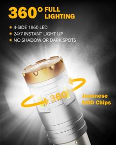 img 3 attached to Auxbeam 1157 LED Bulb 6500K White 300% Brighter Mini Size 5-Minute Plug-And-Play 2057 2357 7528 BAY15D Halogen Replacement 1157 White Bulb For DRL Parking Light Backup Reverse Light Tail Light