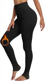 img 4 attached to Winter Women'S Fleece-Lined Leggings With Thick Velvet Material - Thermal Pants For Maximum Warmth