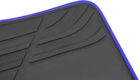 img 1 attached to San Auto Car Floor Mat For BMW X3 G01 X4 G02 2018 2019 2020 2021 2022 Custom Fit Black Navy Blue Rubber Auto Floor Liners Set All Weather Protection Heavy Duty Odorless