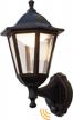 waterproof motion sensor wall lanterns for outdoor porch - anti-rust led lamp in black plastic, ideal for garage, patio, doorway, and front door wall sconce logo