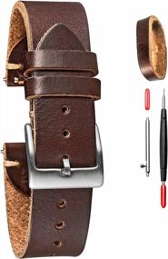 img 4 attached to Handmade Quick Release Leather Watch Strap For Men With Soft Vintage Torbollo Horween Leather - Ideal Replacement For Wristwatch Bands