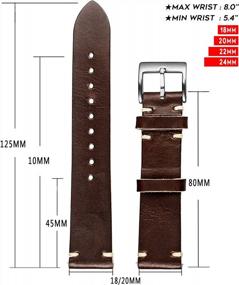 img 1 attached to Handmade Quick Release Leather Watch Strap For Men With Soft Vintage Torbollo Horween Leather - Ideal Replacement For Wristwatch Bands