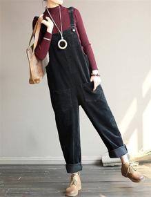 img 3 attached to 👖 Yeokou Corduroy Overalls: Stylish Green Women's Clothing for Jumpsuits, Rompers & Overalls