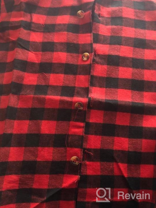 img 1 attached to Adorable Kids Baby Letters Print Long Sleeve Button Down Red Plaid Flannel Shirt - Perfect for Little Boys and Girls! review by Gonzalo Marshall