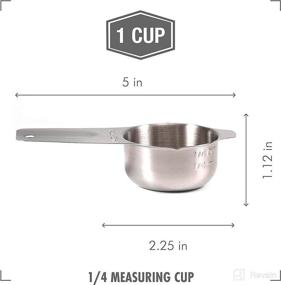 img 3 attached to 2lbDepot Premium 18/8 Stainless Steel 1/4 Cup Measuring Cup: Accurate Design for Dry & Liquid Ingredients, Stackable & Nesting, One Single Cup