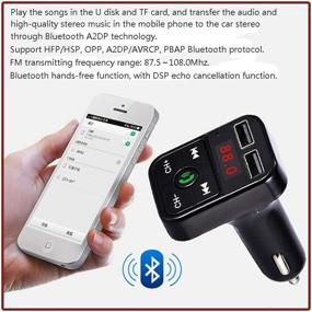 img 2 attached to 📻 SaiDian 1 Pcs Black FM Transmitter Bluetooth for Car MP3 Player USB Charger Audio Adapter Receiver Hands-Free Calling - Enhanced Connectivity and Convenience