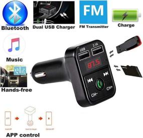 img 1 attached to 📻 SaiDian 1 Pcs Black FM Transmitter Bluetooth for Car MP3 Player USB Charger Audio Adapter Receiver Hands-Free Calling - Enhanced Connectivity and Convenience