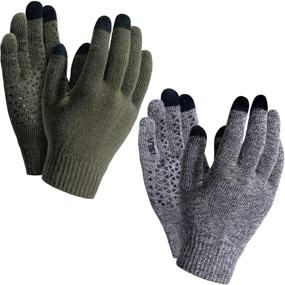 img 4 attached to 🧤 TSLA Men's Texting Gloves for Anti-Slip Thermal Weather Accessories