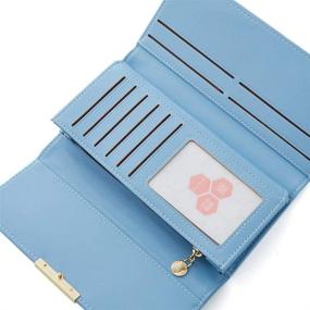 img 3 attached to Leather Trifold Holder Wallet Elegant Women's Handbags & Wallets : Wallets