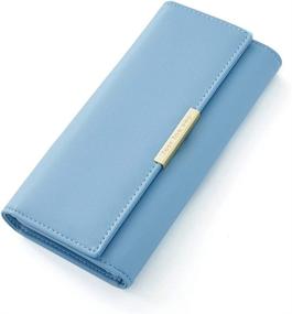 img 4 attached to Leather Trifold Holder Wallet Elegant Women's Handbags & Wallets : Wallets