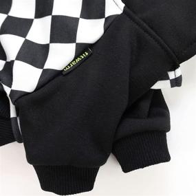 img 1 attached to 🐶 Fitwarm Checkered Plaid Dog Hoodie: Stylish, Lightweight Velvet Doggie Clothes with Breathable Comfort - Cat Apparel Included! (White/Black, Small)