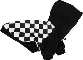img 2 attached to 🐶 Fitwarm Checkered Plaid Dog Hoodie: Stylish, Lightweight Velvet Doggie Clothes with Breathable Comfort - Cat Apparel Included! (White/Black, Small)