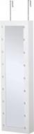 organize your jewelry in style with homcom's wall-mounted led jewelry armoire in white logo