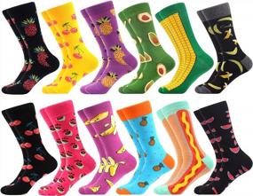 img 4 attached to Colorful Funny Novelty Men'S Combed Cotton Crew Socks - Perfect Gift By WeciBor