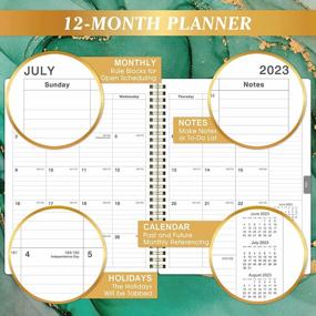 img 2 attached to 2023 Monthly And Weekly Planner With Tabs - Jan To Dec 2023, Flexible Cover, Thick Paper, Twin-Wire Binding, Black-Green Gilded Design, Perfect Daily Organizer For Enhanced Productivity - 8" X 10