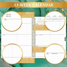 img 1 attached to 2023 Monthly And Weekly Planner With Tabs - Jan To Dec 2023, Flexible Cover, Thick Paper, Twin-Wire Binding, Black-Green Gilded Design, Perfect Daily Organizer For Enhanced Productivity - 8" X 10