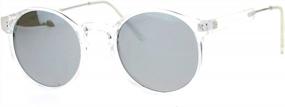 img 4 attached to Clear Retro Keyhole Sunglasses With Mirrored Lenses - SA106
