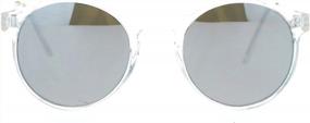 img 3 attached to Clear Retro Keyhole Sunglasses With Mirrored Lenses - SA106