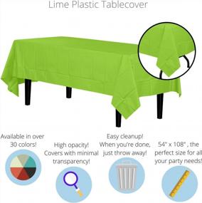 img 3 attached to Luscious Lime Green: 12-Pack Of Premium Rectangle Tablecloths (54In. X 108In.) For Any Occasion