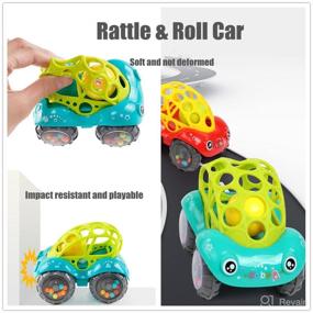 img 2 attached to 🚗 Rattle & Roll Car: Fun Infant Toys for 3 - 12 Months Old Boys and Girls, 5 Inch Vehicles (2 Pack)