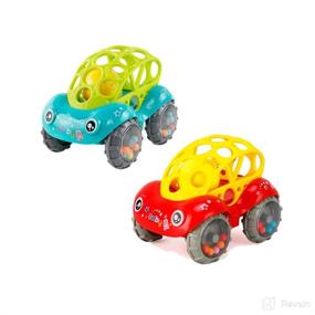 img 4 attached to 🚗 Rattle & Roll Car: Fun Infant Toys for 3 - 12 Months Old Boys and Girls, 5 Inch Vehicles (2 Pack)
