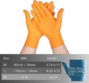 img 3 attached to 🧤 Hyunshuo 8 Mil Industrial Disposable Cleaning Orange Gloves - Powder Free, Box of 100 Food Grade, Diamond Texture, Oil-proof
