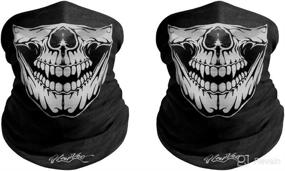 img 4 attached to 👦 2-Pack Child Outdoor Skull Face Mask - Half Dust-Proof Windproof Motorcycle Bicycle Bike Kids Face Mask for Cycling, Hiking, Camping, Climbing, Fishing, Jogging