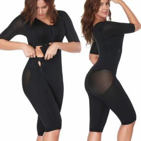 img 3 attached to Full Body Coverage Shaper Fajas For Women - KIWI RATA Womens Smooth Panty Bodysuit Compression Garment Knee Length