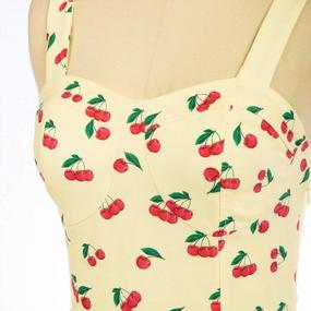 img 1 attached to Women'S Sweetheart Neck Floral Vintage Swing Dress 1950S Sleeveless With Belt