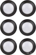 💡 6-pack 4/6" j-box flush mount dimmable led disk light, 15w (120w equivalent), 120v, 5000k bright white, bronze trim, etl listed - wet location suitable - 7.5" fixture diameter логотип