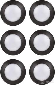 img 4 attached to 💡 6-Pack 4/6" J-Box Flush Mount Dimmable LED Disk Light, 15W (120W Equivalent), 120V, 5000K Bright White, Bronze Trim, ETL Listed - Wet Location Suitable - 7.5" Fixture Diameter