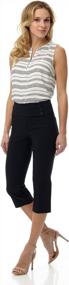 img 1 attached to Stylish Comfortable Capris For Women: Rekucci'S Wide Waist With Back Lacing Detail