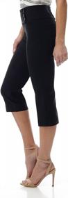 img 3 attached to Stylish Comfortable Capris For Women: Rekucci'S Wide Waist With Back Lacing Detail